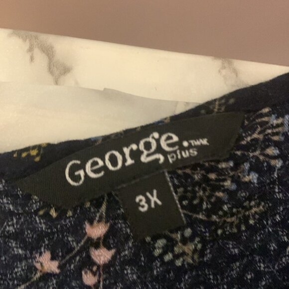 George Navy Blue Floral Cold Shoulder Top - Picture 5 of 8